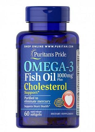 Омега-3 puritan's omega-3 fish oil 1000 mg + cholesterol suppo...2 фото
