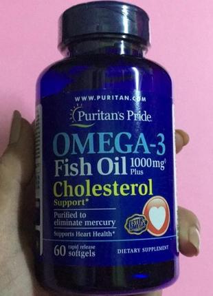 Омега-3 puritan's omega-3 fish oil 1000 mg + cholesterol suppo...4 фото
