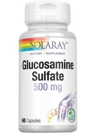 Глюкозамін сульфат solaray glucosamine sulfate 500 caps 60