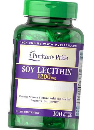 Лецитин соєвий puritan's pride soy lecithin 1200 mg 100 кап