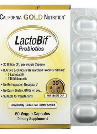 California gold nutrition lactobif probiotics 30 billion 60 ve...