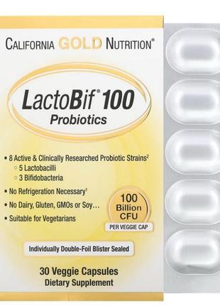 Пробіотик california gold nutrition lactobif probiotics 100 bi...