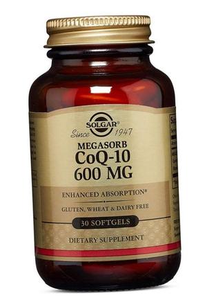 Коензим solgar megasorb coq-10 600 mg 30 softgels