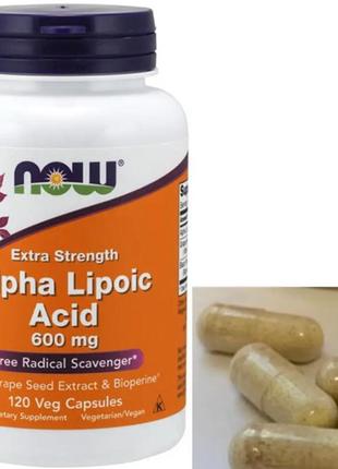 Альфа-ліпоєва кислота now alpha lipoic acid 600 mg extra stren...