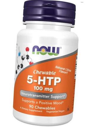 5-гідроксітріптофан now foods chewable 5-htp 100 mg 90 жувальн...