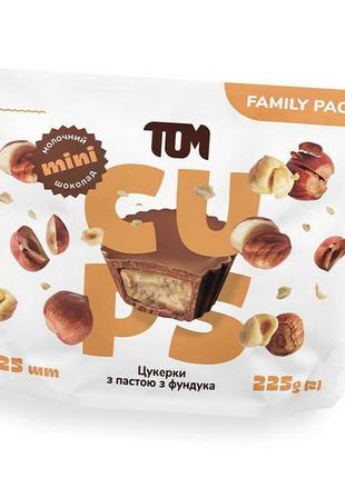 Цукерки з пастою фундука tom peanut butter family pack 225 g