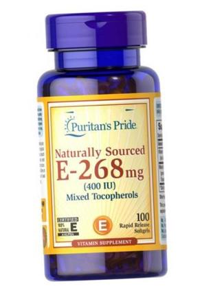 Вітамін е naturally sourced e-268 mg (400 iu) mixed tocopherol...