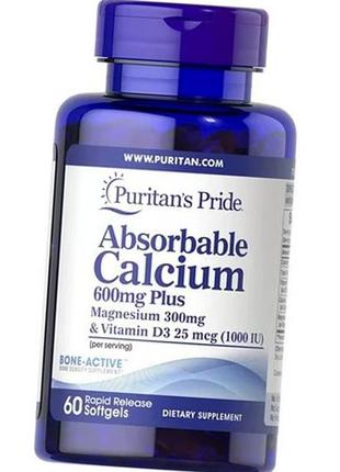 Puritan's pride absorbable calcium 600 mg plus magnesium 300 m...