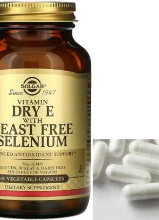 Вітамін е solgar dry vitamin e with yeast free selenium 100 ve...