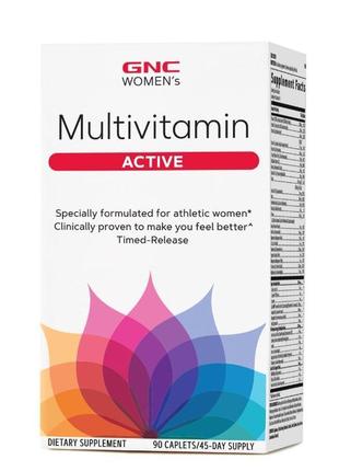 Жіночі мультивітаміни gnc women's multivitamin active 90 caplets2 фото