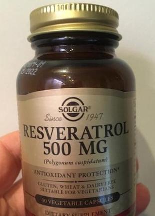 Ресвератрол solgar resveratrol 500 mg 30 veg caps