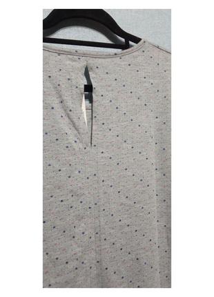 Жіноча футболка полубатал трапеція принт бавовна сірий 46-507 фото