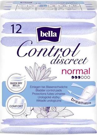 Прокладки урологічні 12шт 3кр control discreet normal тм bella