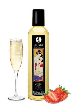 Масажне масло shunga romance - sparkling strawberry wine (250 ...