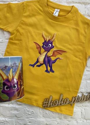 Набір дитяча футболка + чашка з принтом spyro the dragon