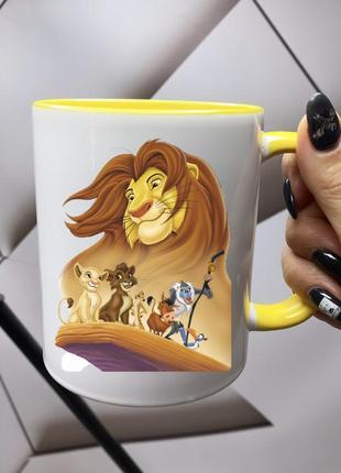Чашка з принтом мультик король лев гуртка тімон і пумба