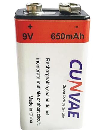 Акумулятор крона 9v 650 mah з usb з есб у металошукач gp point...