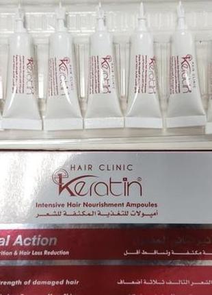 Кератин для волосся в ампулах hair clinic keratin intensive ha...