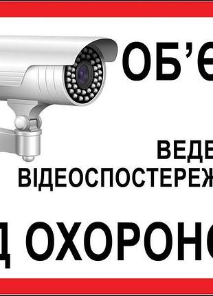 Наклейка обьект під охороною ведеться відеоспостереження 8876