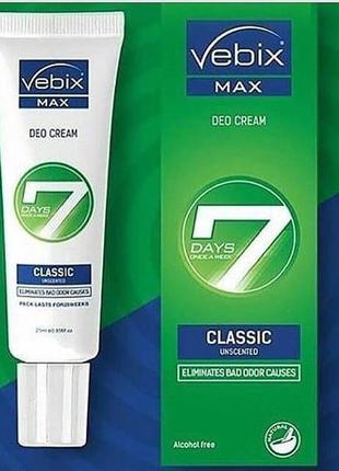 Дезодорант vebix deo cream max 7 classic days єгипетська 25 мл...