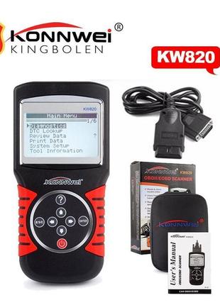 Сканер діагностики автомобіля konnwei kw820 автосканер obd2 ob...