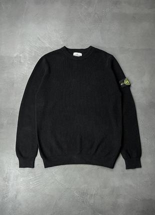 Stone island ribbed soft cotton black