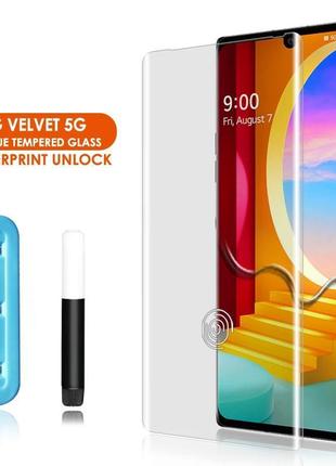 Uv вигнуте захисне скло для lg velvet прозоре без рамок