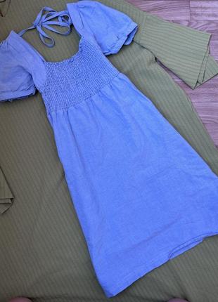 Джинсовое платье на резинке с карманами only1 фото