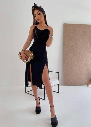 Женское стильное модное платье подчеркивает фигуру с открытой спиной с разрезами без плечей4 фото