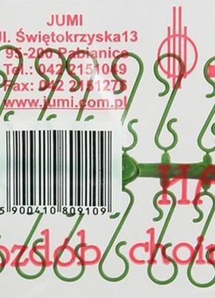 Гачки для ялинкових прикрас, пластик, 33 шт компл., колір зелений