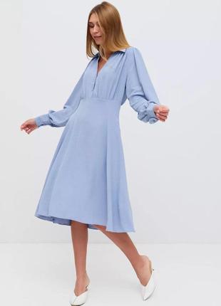 Летнее голубое платье от украинского бренда, винтажный, ретро крой, обмен9 фото