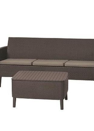 Комплект садових меблів keter salemo 3 seater set, коричневий