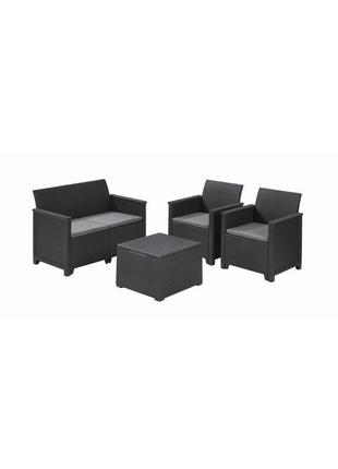 Комплект садових меблів keter emma 2 seater set, стіл-скриня, ...