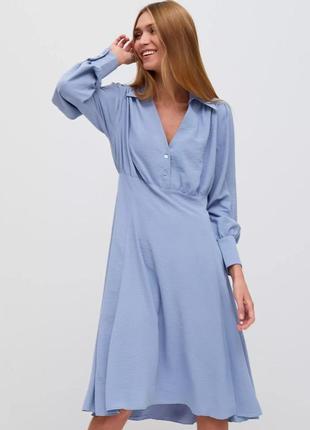 Летнее голубое платье от украинского бренда, винтажный, ретро крой, обмен10 фото