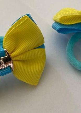 Бант на резинці стрічковий 6,5 см україночка