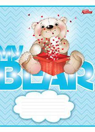 Зошит 12 аркушів лінія "my bear" блакитний