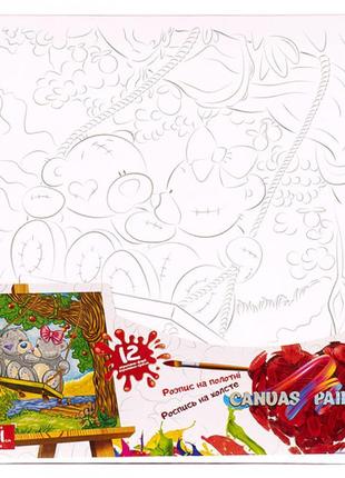 Розпис на полотні "canvas painting" 31*31см мидведики
