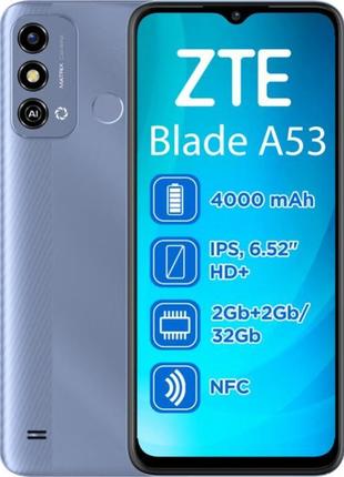 Смартфон zte blade a53 2/32gb nfc blue global ua (код товара:3...
