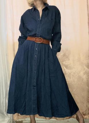 Вінтажне джинсове плаття alain toussaint тайван гвинтаж2 фото
