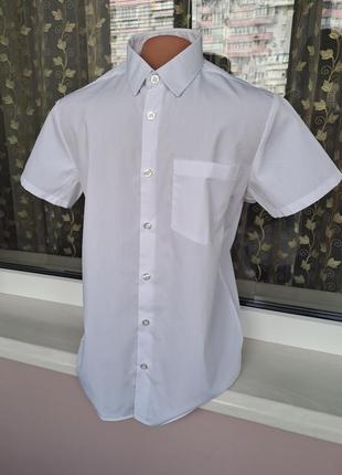 Нарядный набор для мальчика/серые брюки для мальчика /белая рубашка с коротким рукавом для мальчика5 фото