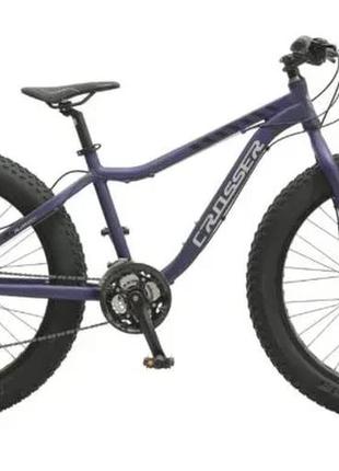 Велосипед crosser fat bike 26″ рама 16, фиолетовый purple