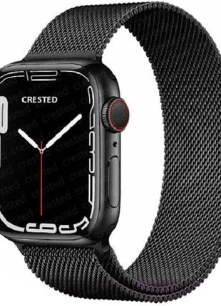 Ремінець міланська петля для apple watch 38/40/41 mm black (ко...