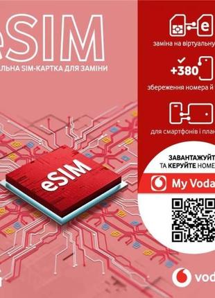 Стартовий пакет vodafone esim віртуальна sim-картка (код товар...