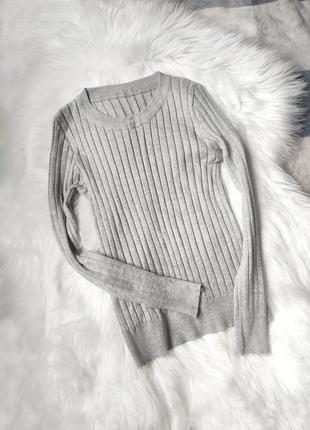 Кофта, кофточка в рубчик, водолазка, реглан, серая кофта, сіра