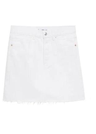 Джинсовая белая мини юбка mango размер с3 фото
