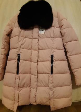 Стильна жіноча зимова куртка пуховик пальто. р м 44-462 фото
