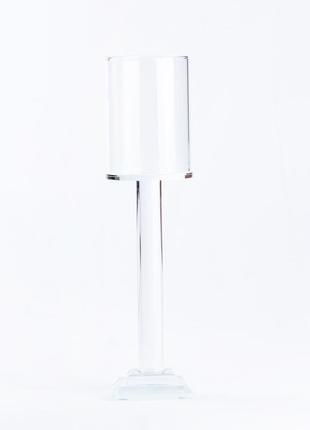 Свічник скляний високий 26 см3 фото