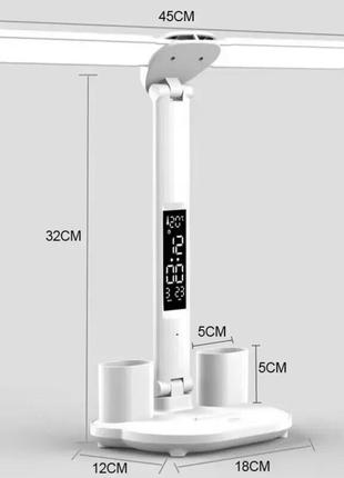 Лампа led настільна, на акумуляторі (годинник,календар,термометр)
