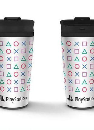 Чашка дорожня playstation shapes metal travel mug (pyramid)