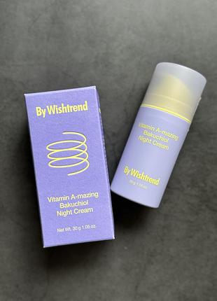 Нічний крем з ретинолом та бакучіолом by wishtrend vitamin a-mazing bakuchiol night cream (30ml)1 фото